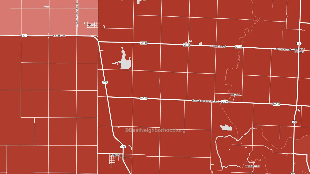 64832, MO block-group political-lean map
