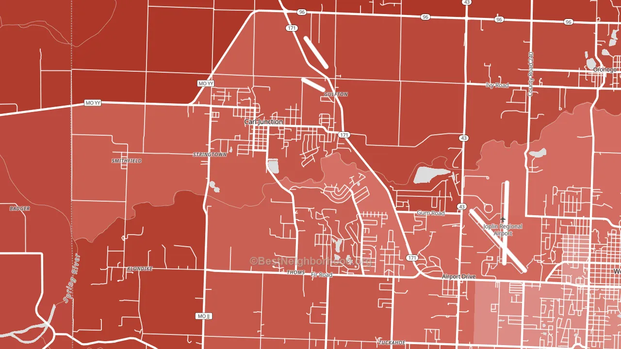 64834, MO block-group political-lean map