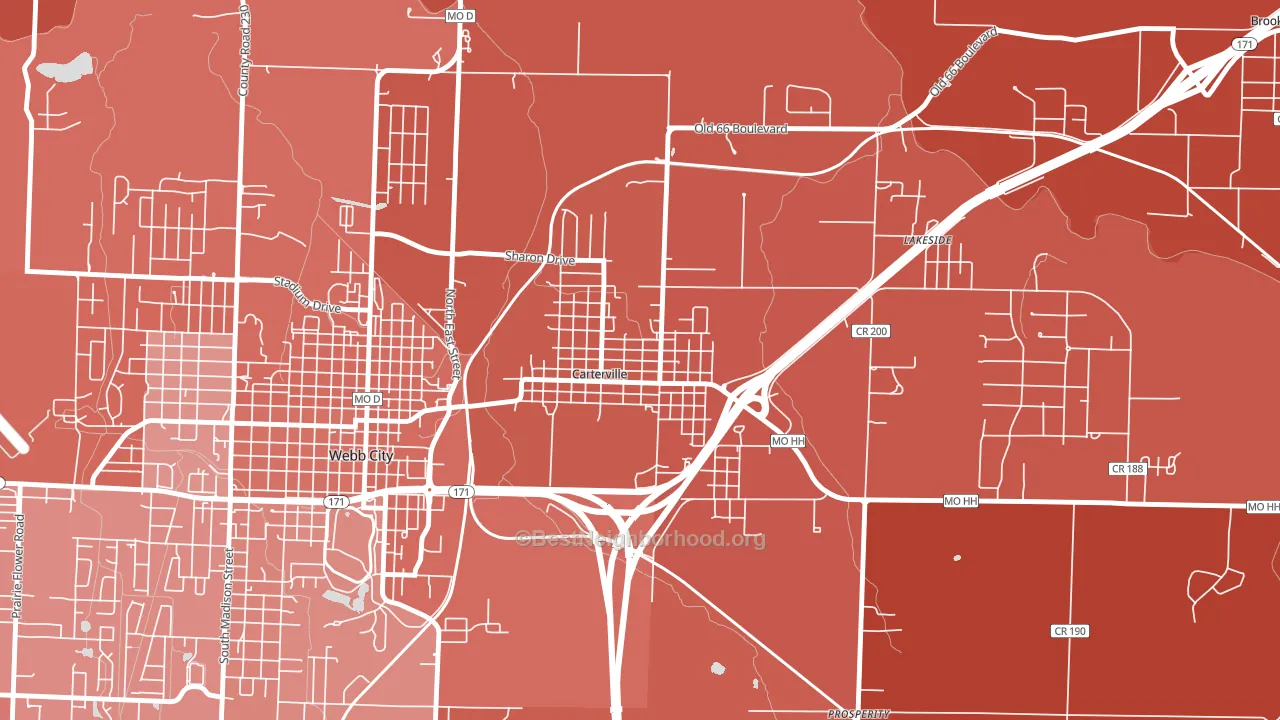 64835, MO block-group political-lean map