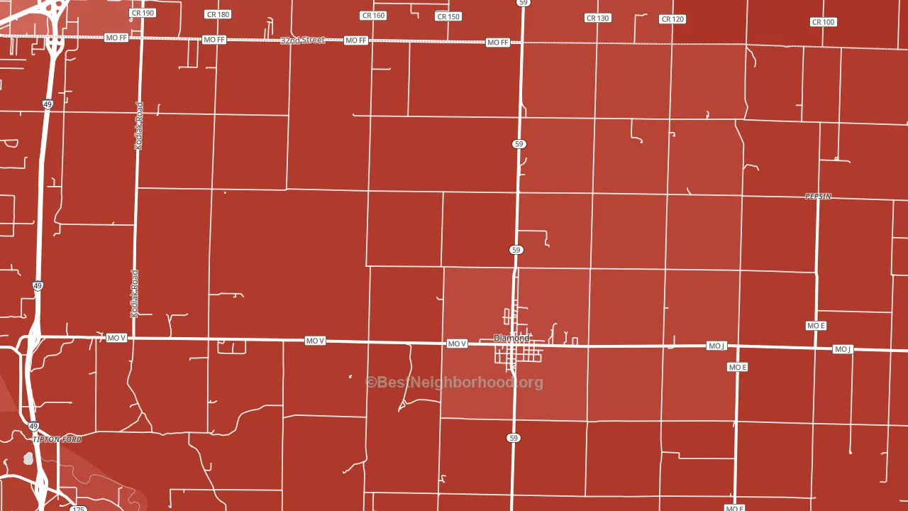 64840, MO block-group political-lean map