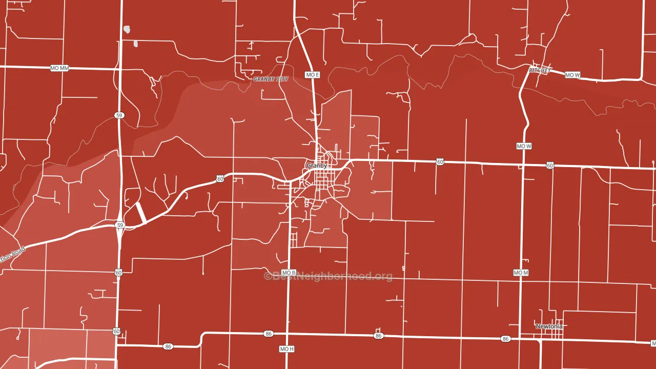 64844, MO block-group political-lean map