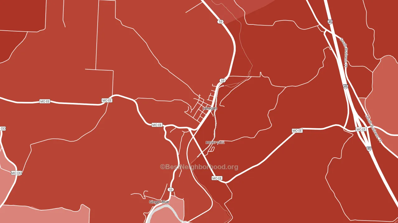 64847, MO block-group political-lean map