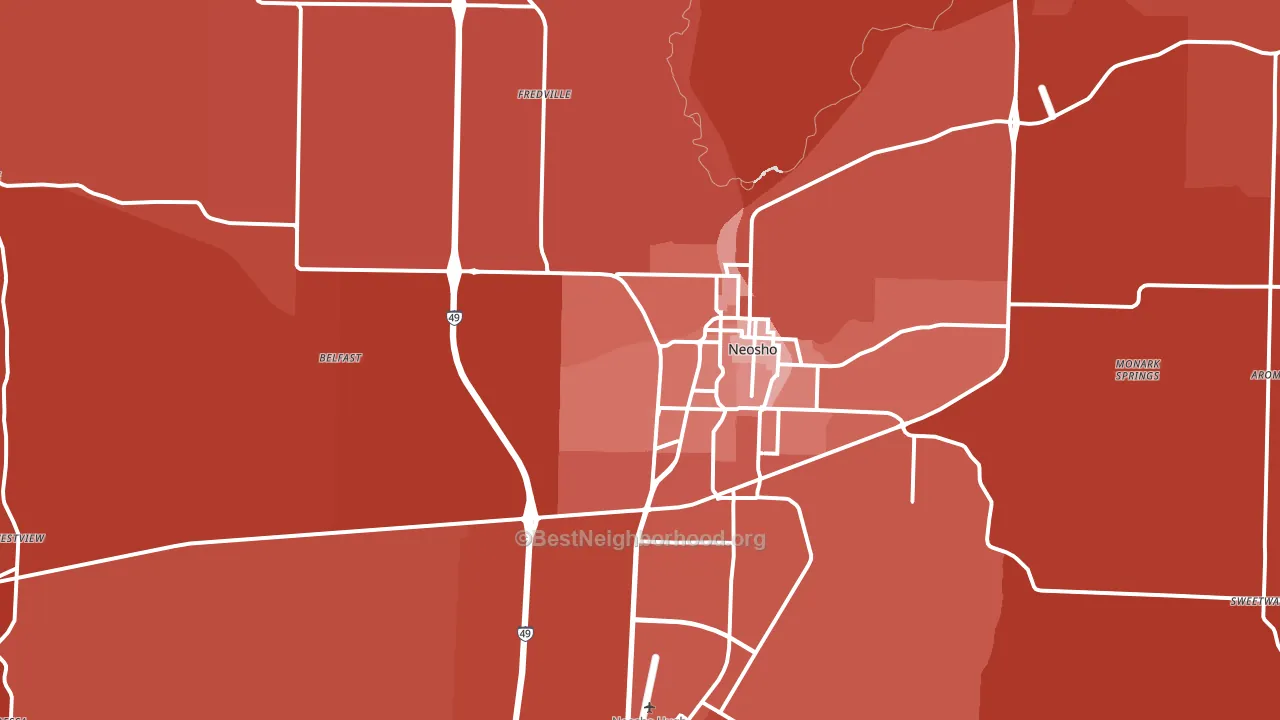 64850, MO block-group political-lean map