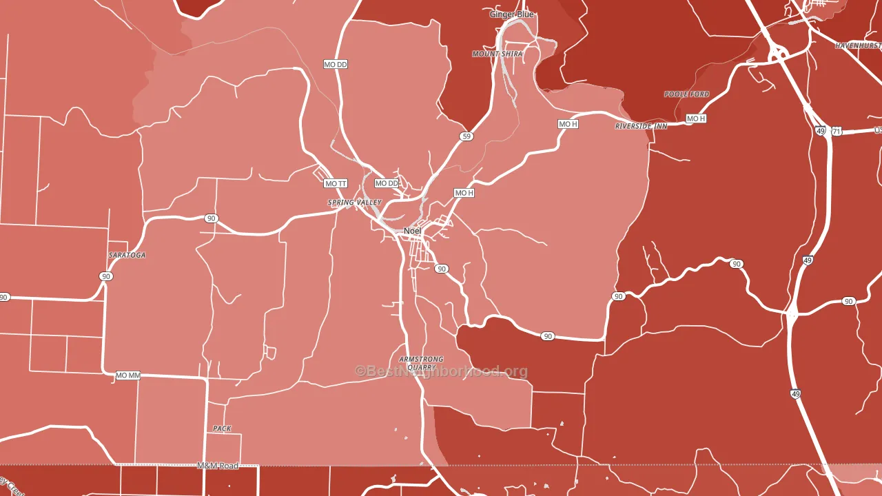 64854, MO block-group political-lean map