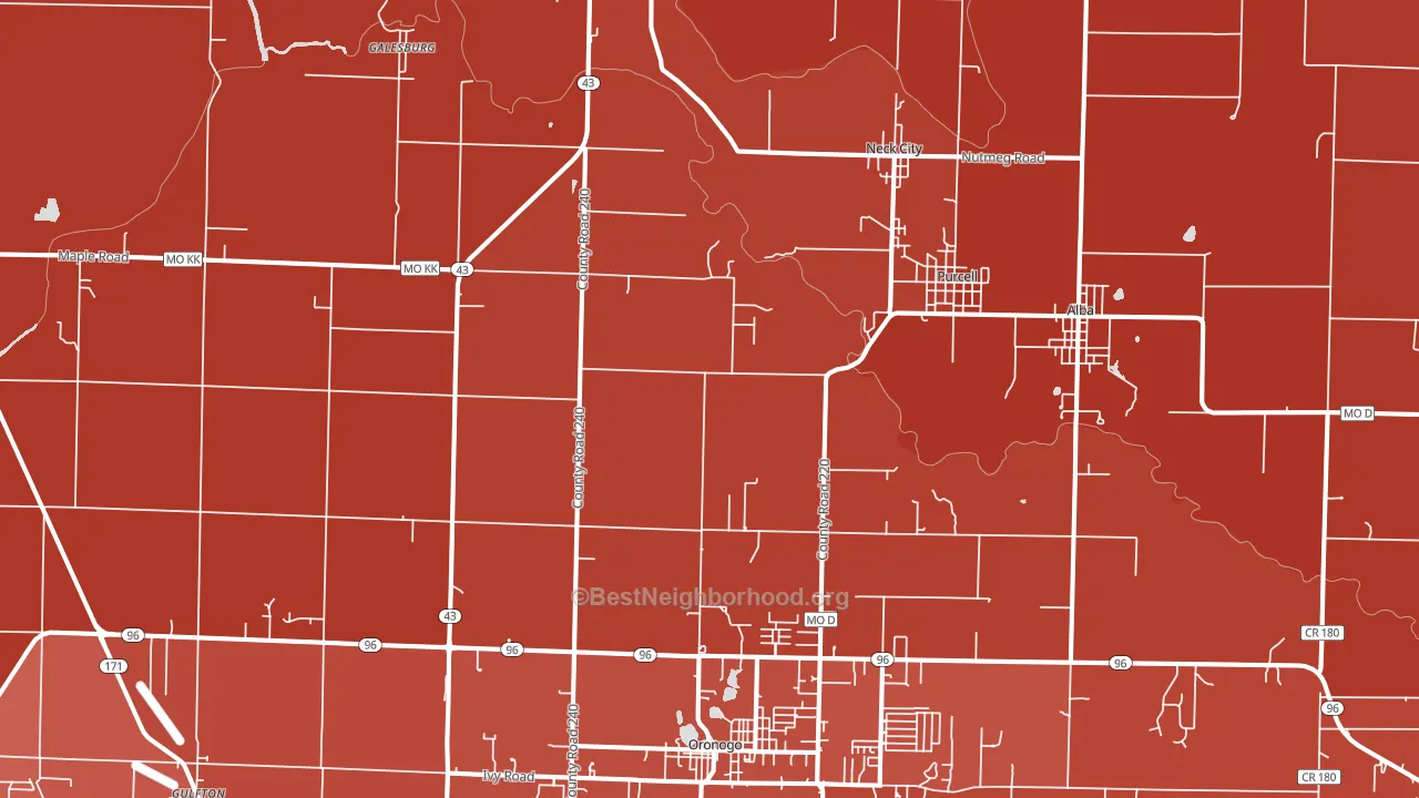 64855, MO block-group political-lean map