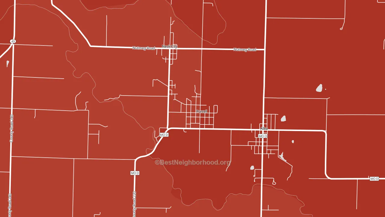64857, MO block-group political-lean map