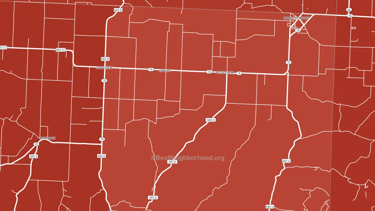 64861, MO block-group political-lean map