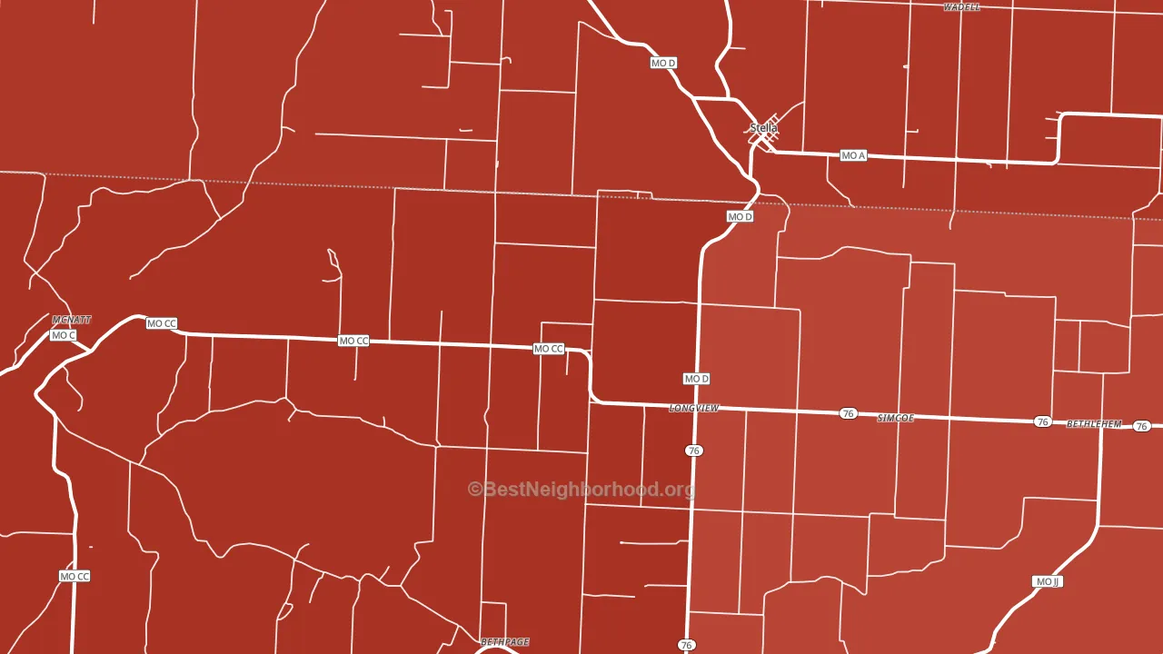 64867, MO block-group political-lean map