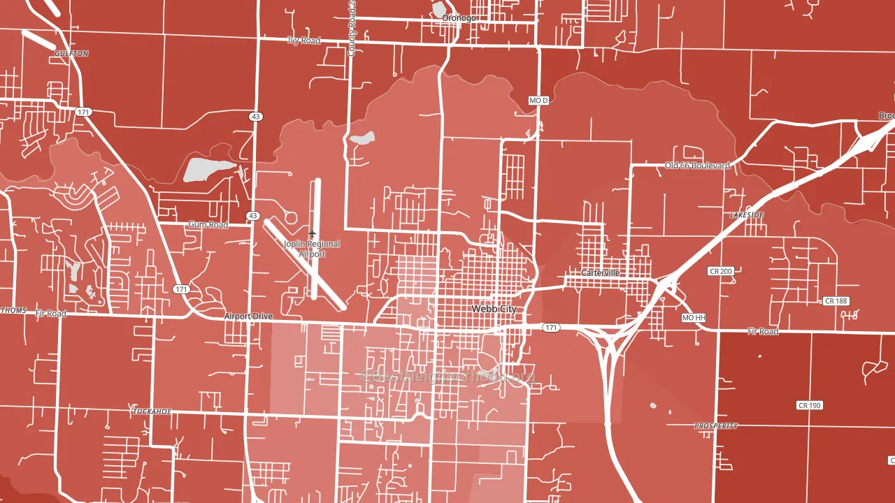 64870, MO block-group political-lean map