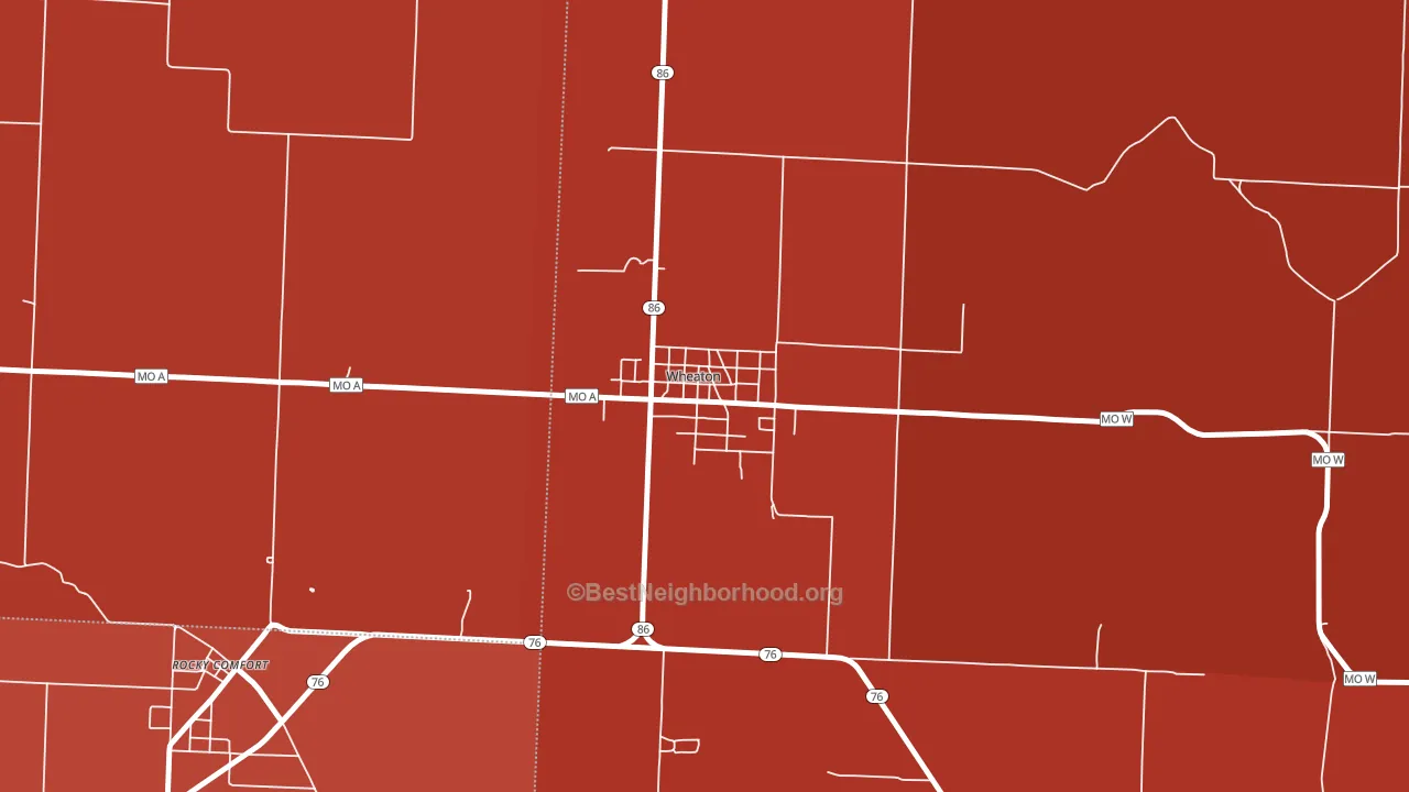 64874, MO block-group political-lean map