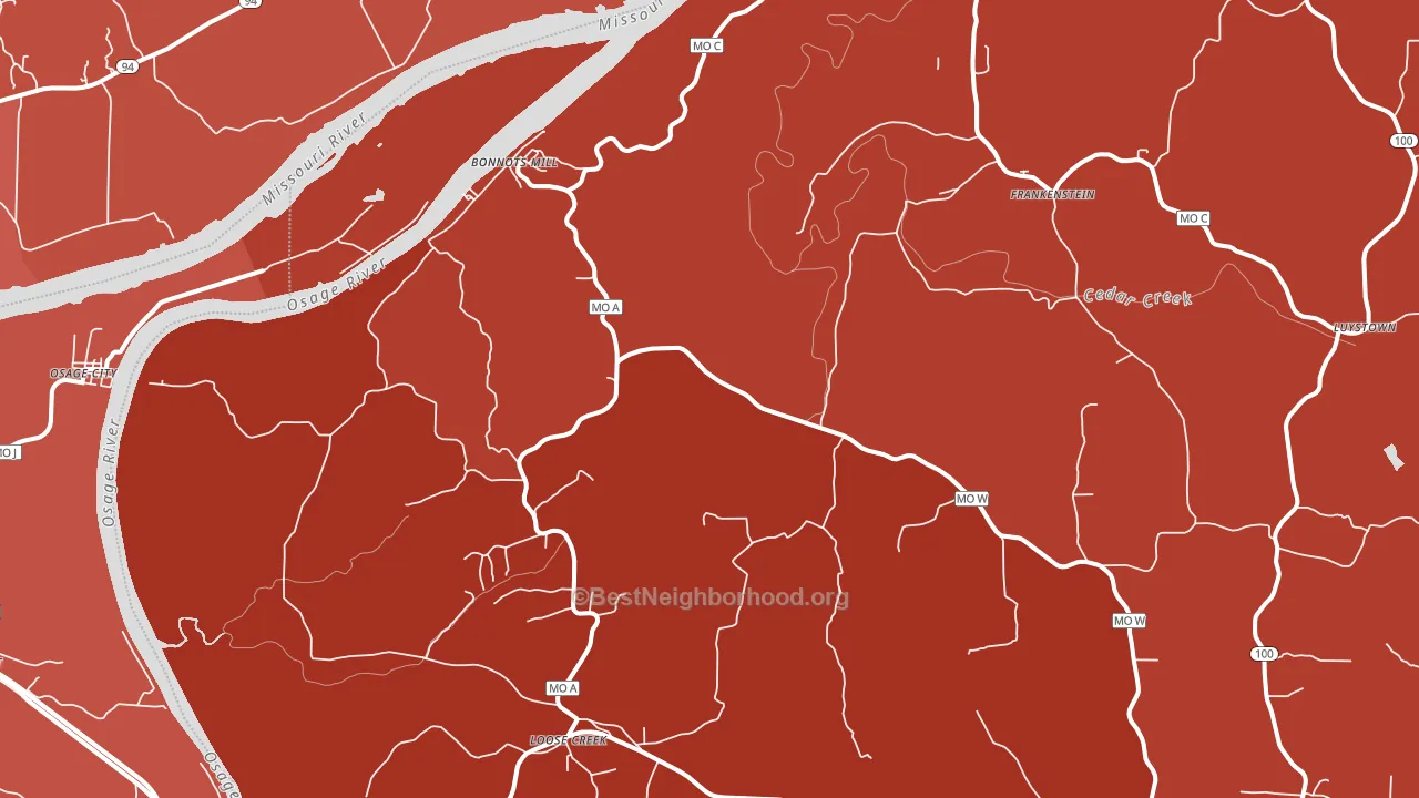 65016, MO block-group political-lean map