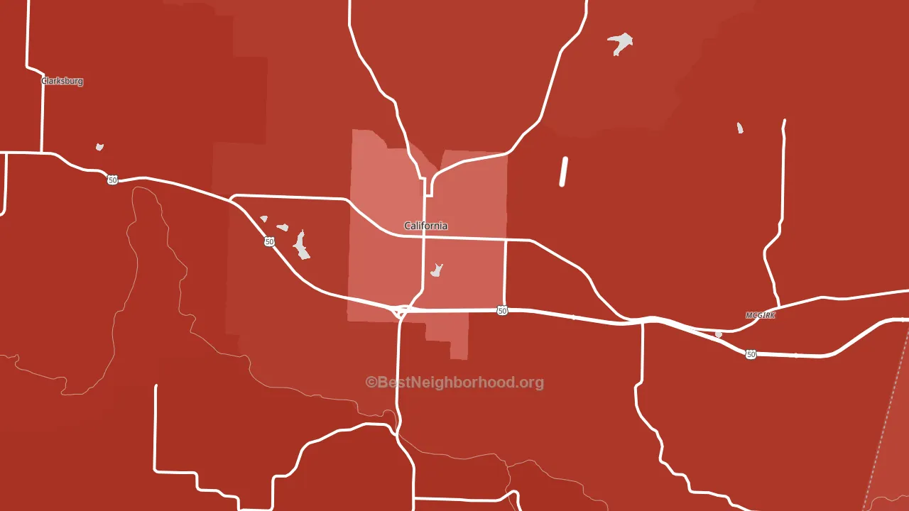65018, MO block-group political-lean map