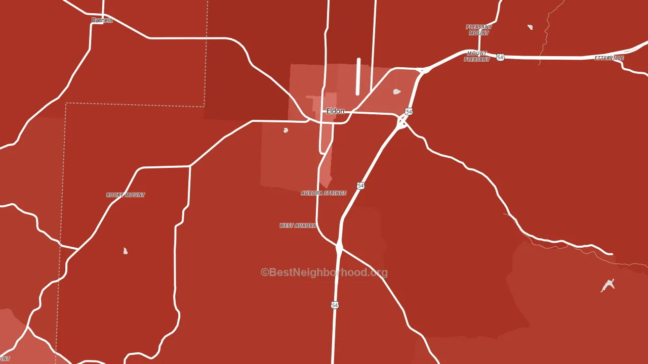 65026, MO block-group political-lean map