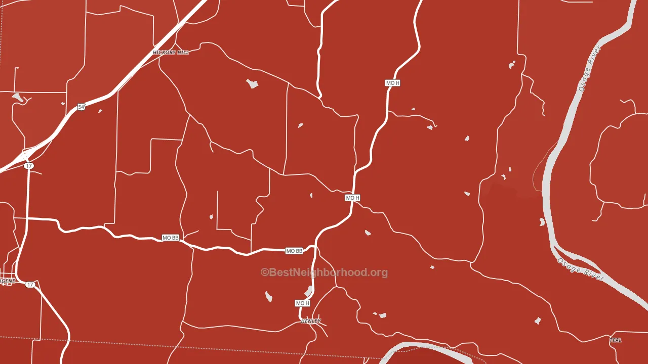 65040, MO block-group political-lean map