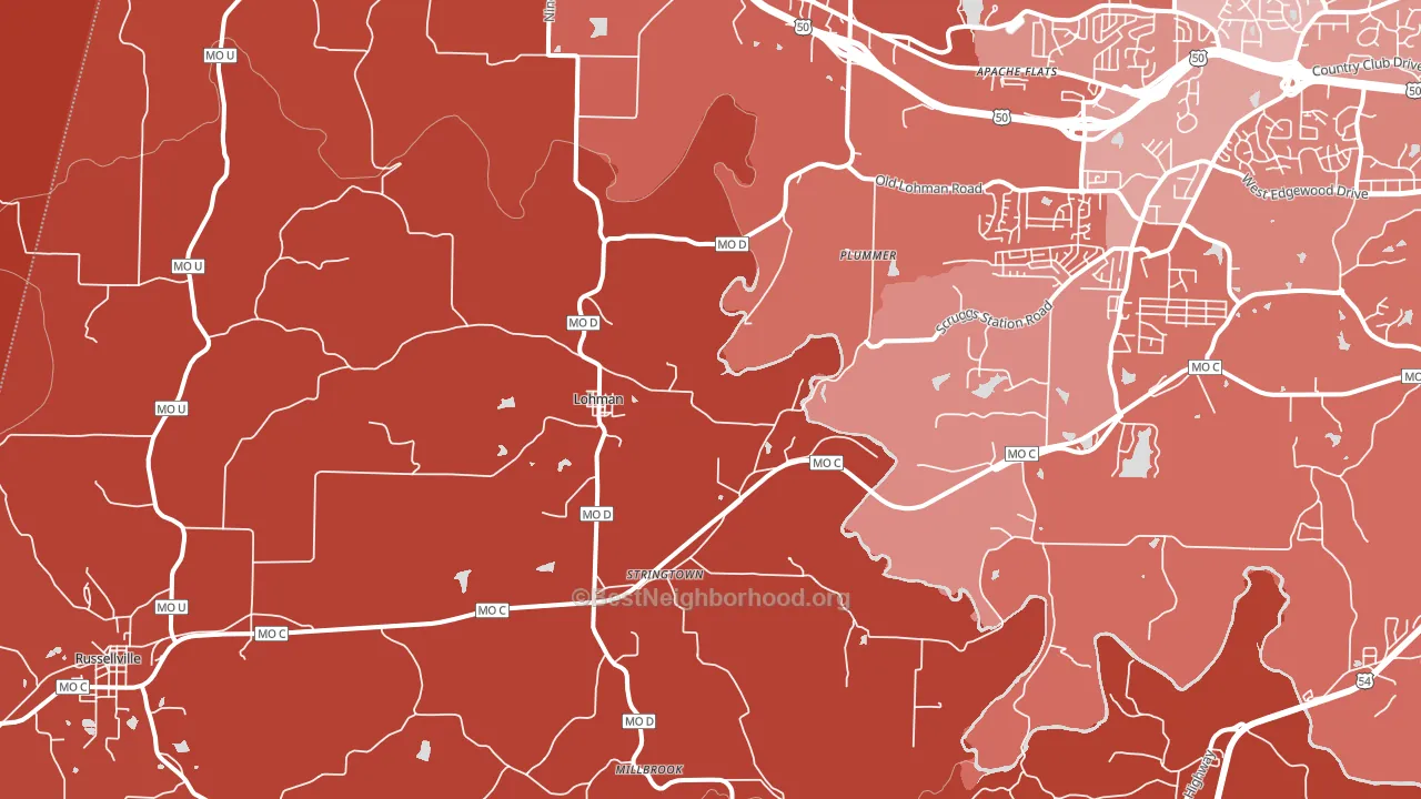 65053, MO block-group political-lean map