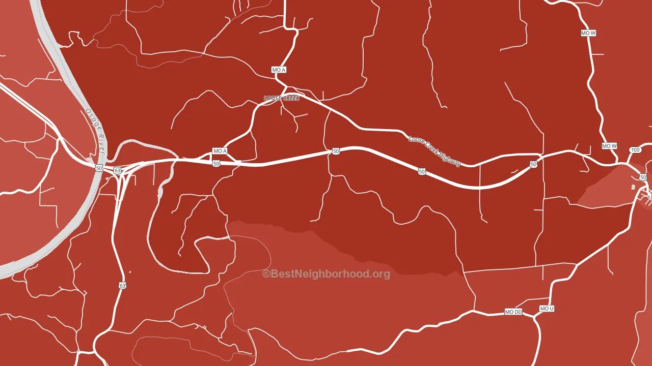 65054, MO block-group political-lean map
