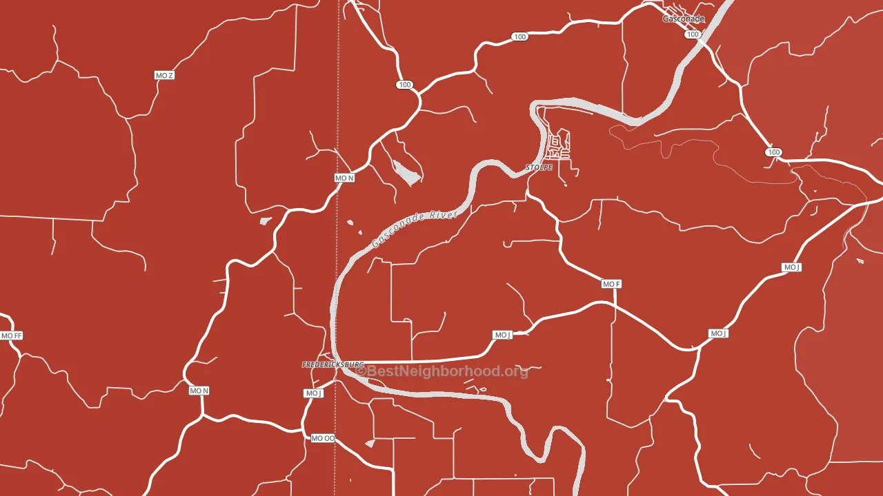65061, MO block-group political-lean map
