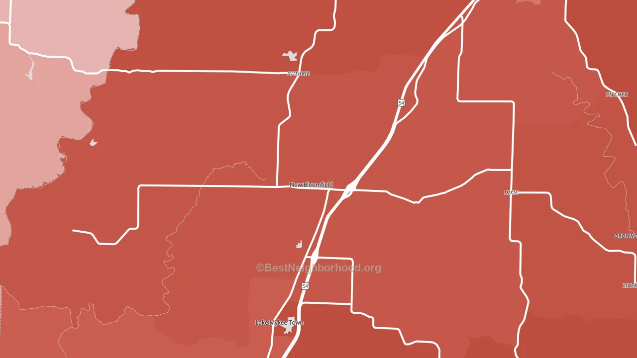 65063, MO block-group political-lean map