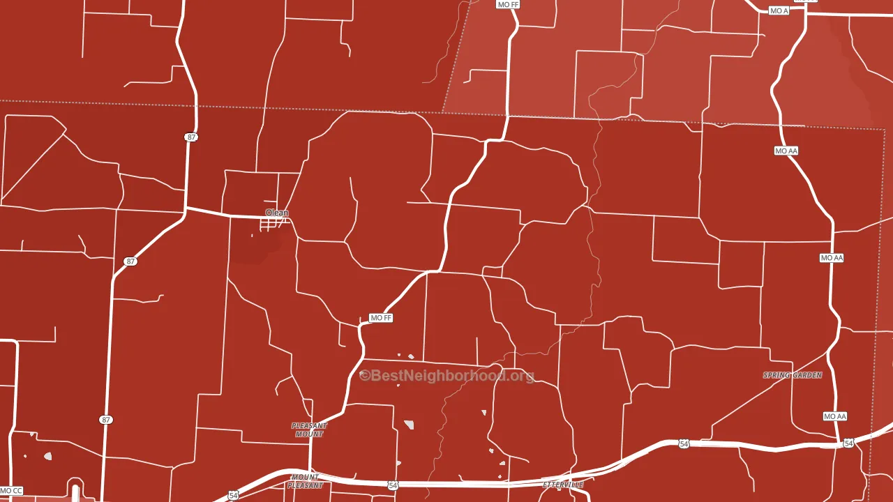 65064, MO block-group political-lean map