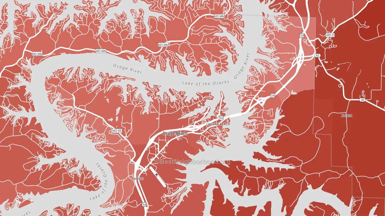 65065, MO block-group political-lean map