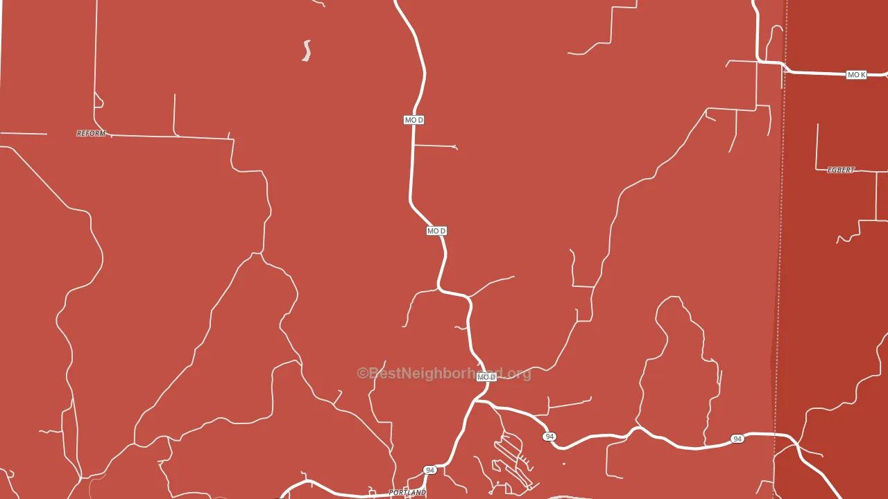 65067, MO block-group political-lean map