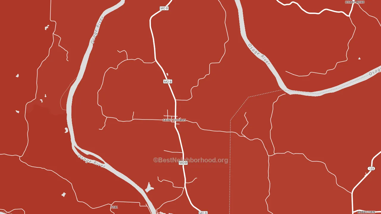 65076, MO block-group political-lean map