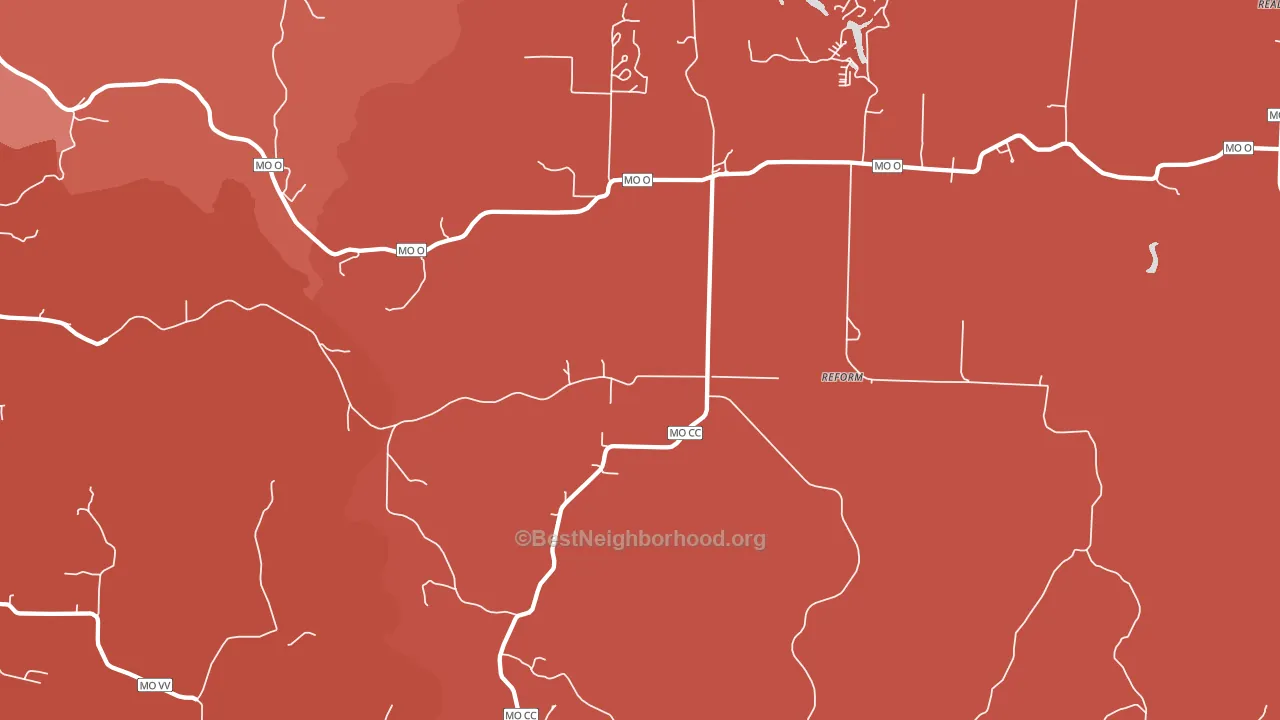65077, MO block-group political-lean map