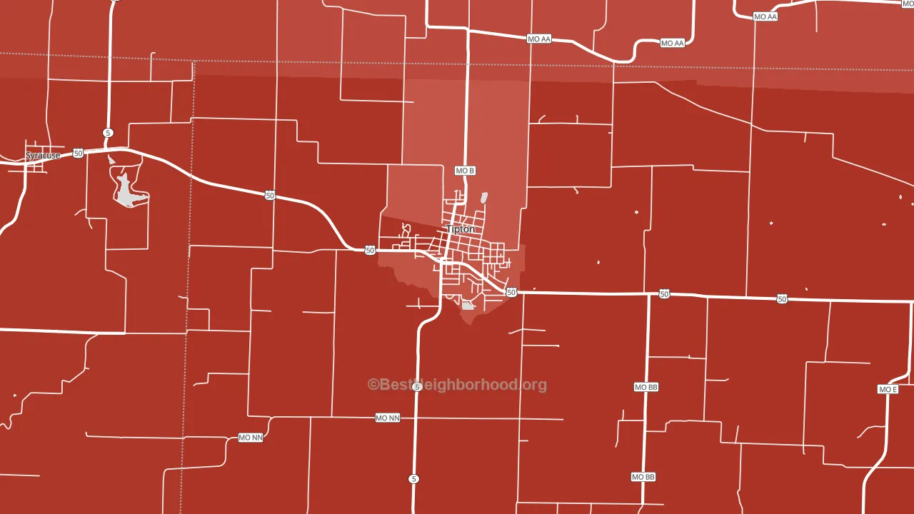 65081, MO block-group political-lean map