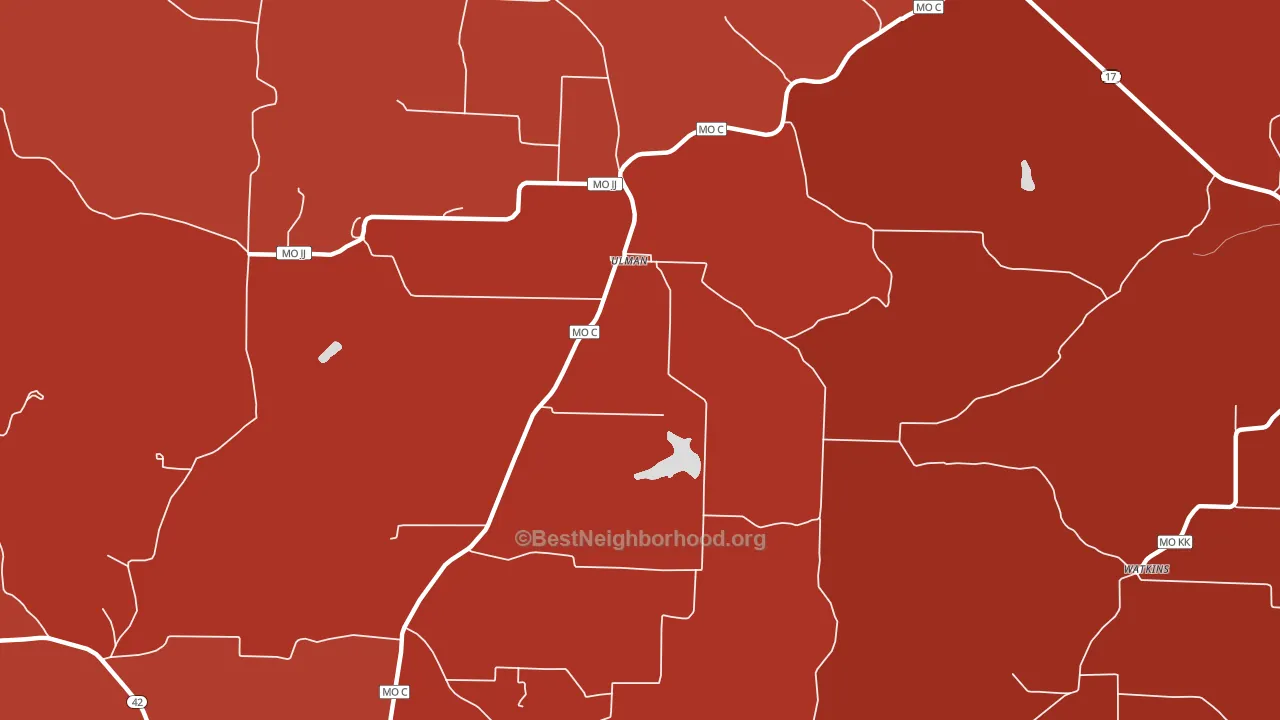 65083, MO block-group political-lean map