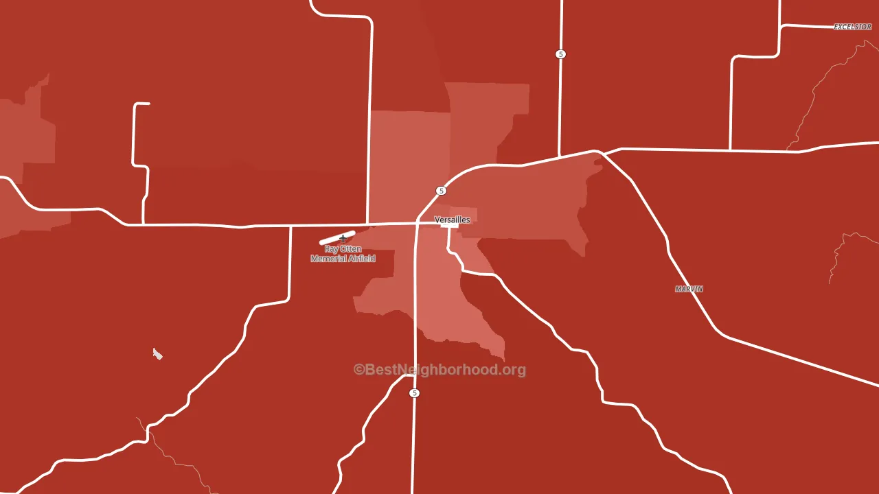65084, MO block-group political-lean map