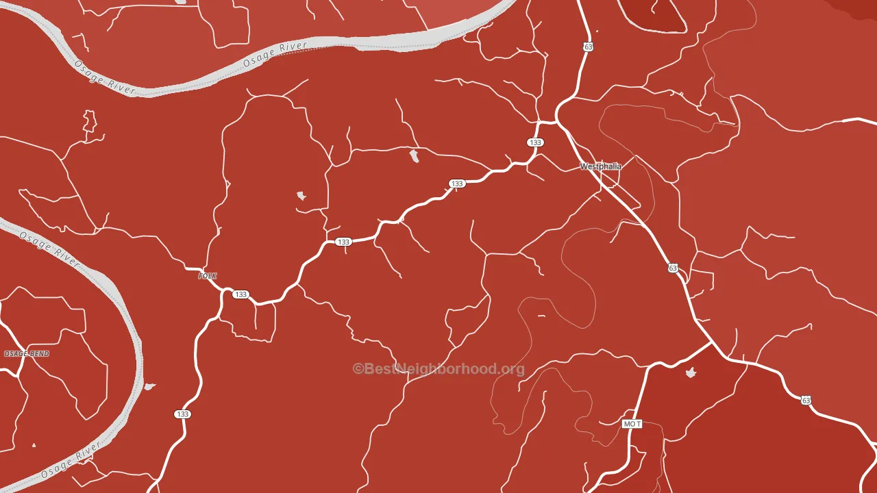 65085, MO block-group political-lean map