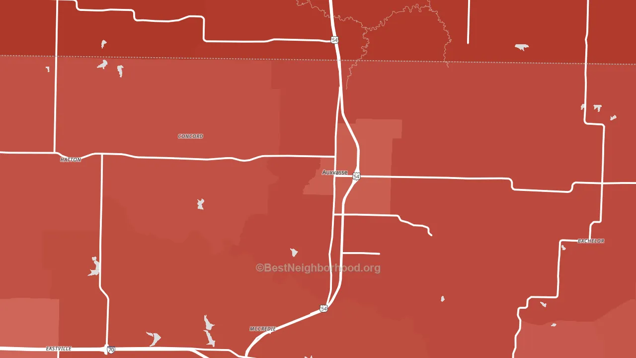 65231, MO block-group political-lean map