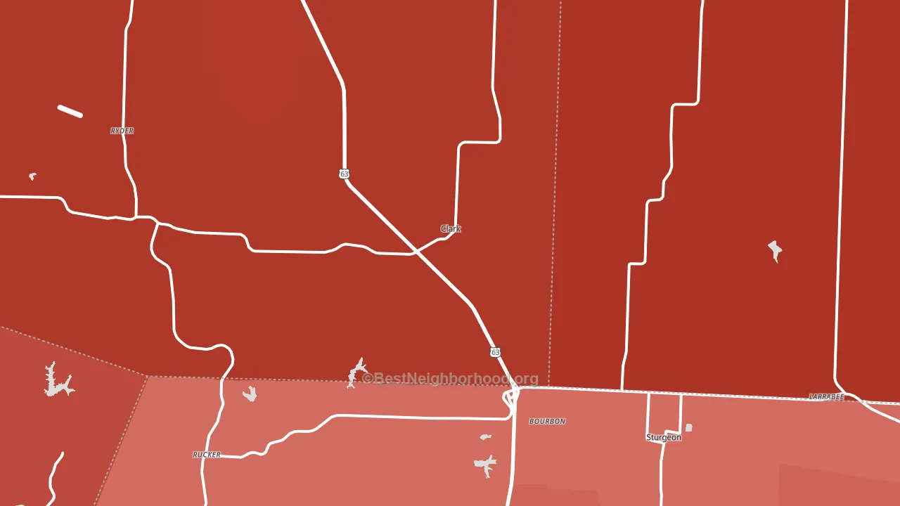 65243, MO block-group political-lean map