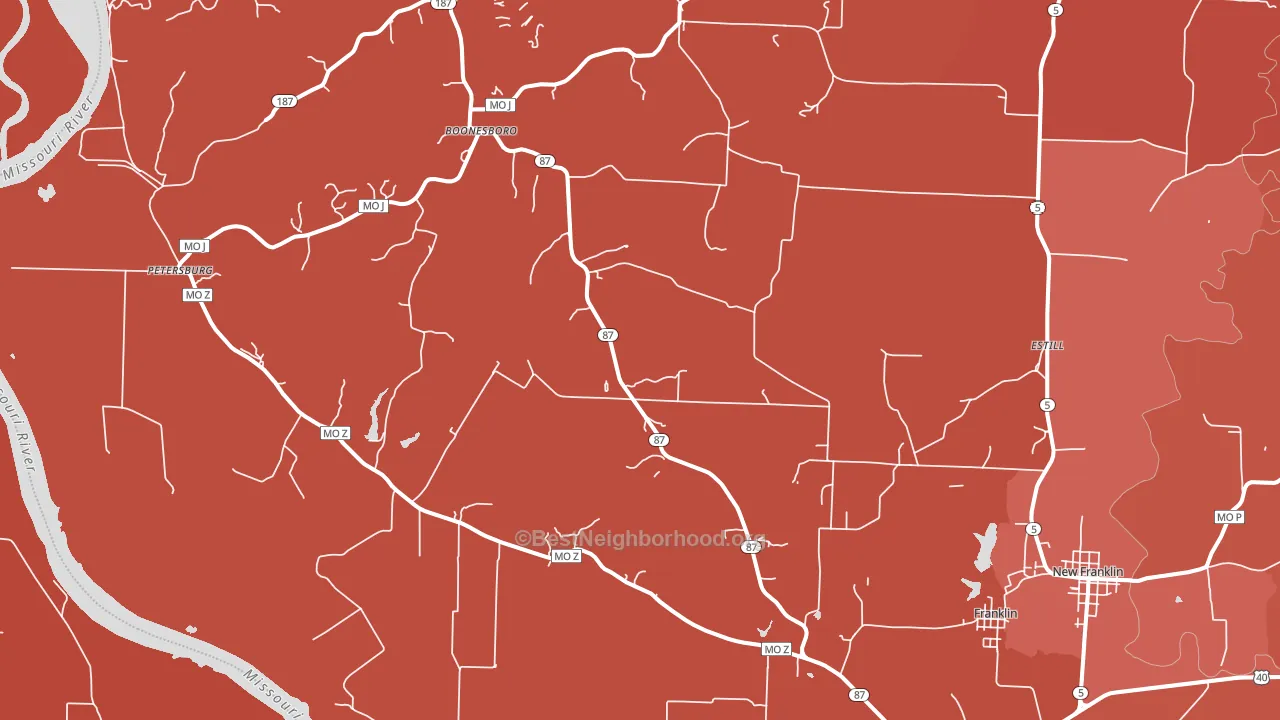 65250, MO block-group political-lean map