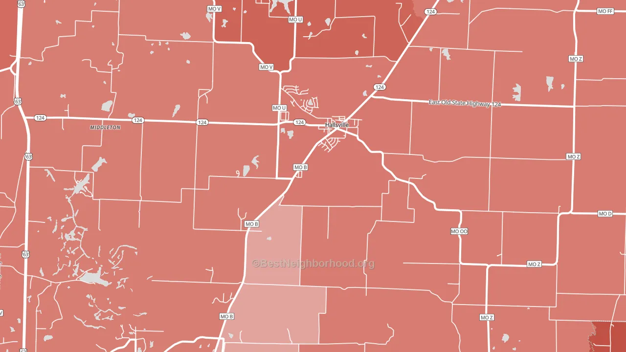 65255, MO block-group political-lean map