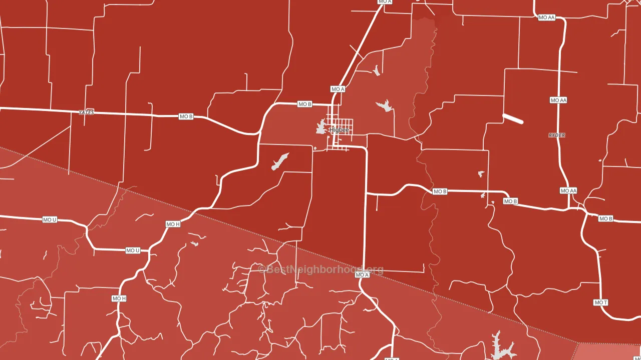 65257, MO block-group political-lean map