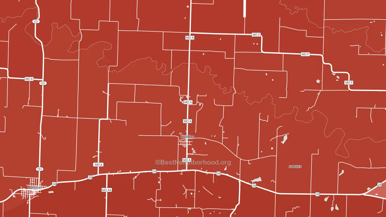 65258, MO block-group political-lean map