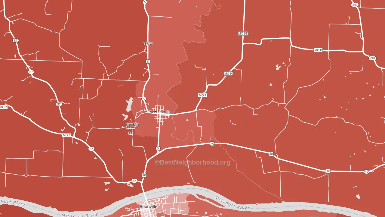 65274, MO block-group political-lean map