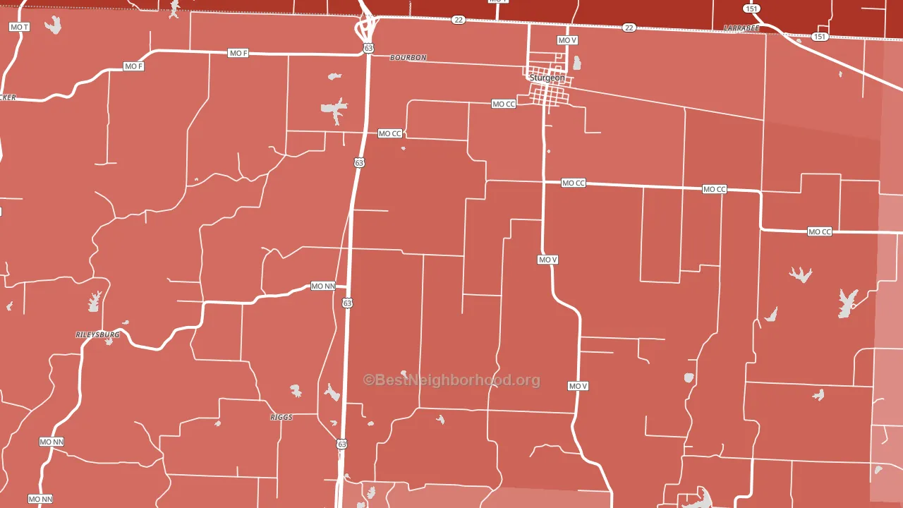 65284, MO block-group political-lean map