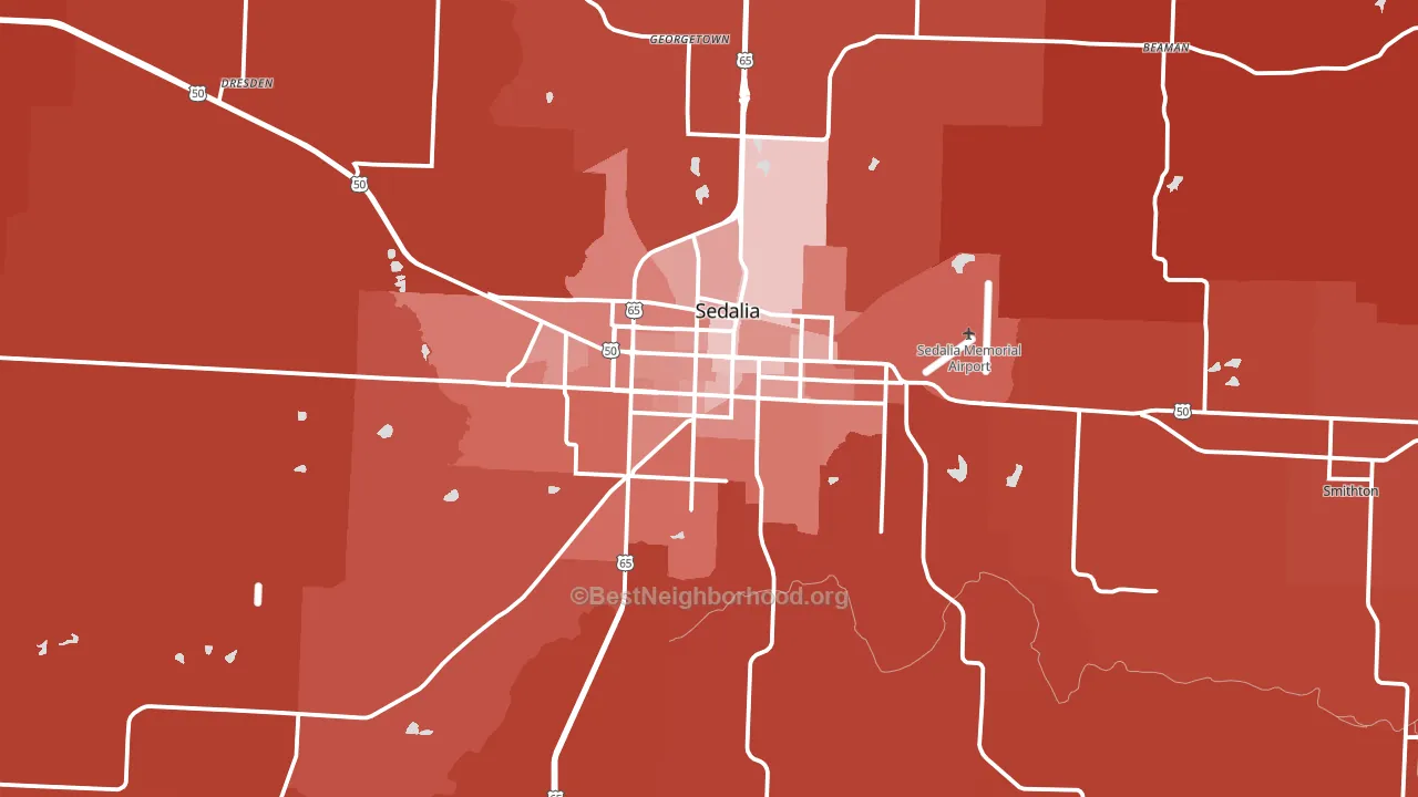 65301, MO block-group political-lean map
