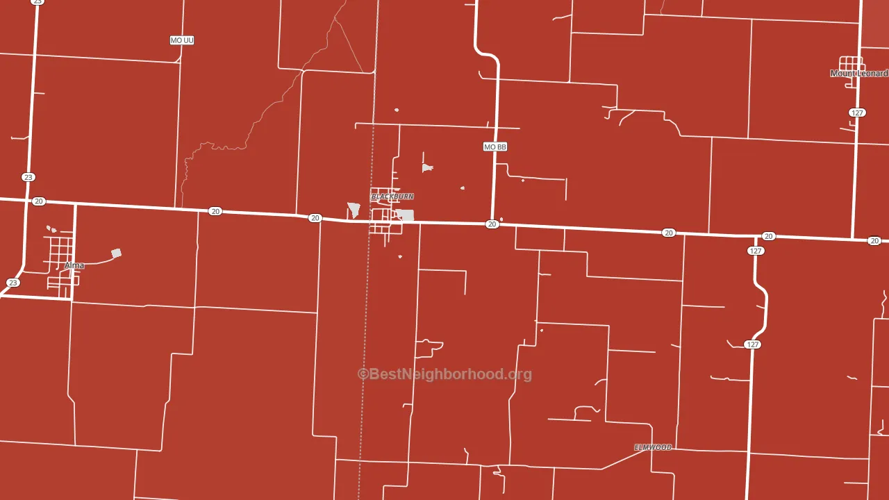 65321, MO block-group political-lean map