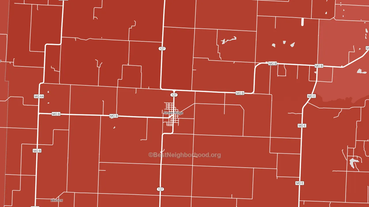 65332, MO block-group political-lean map