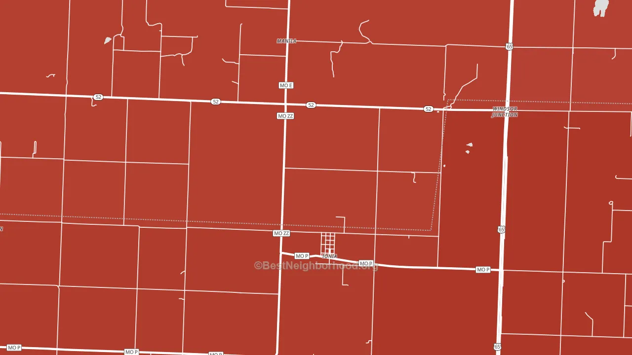 65335, MO block-group political-lean map