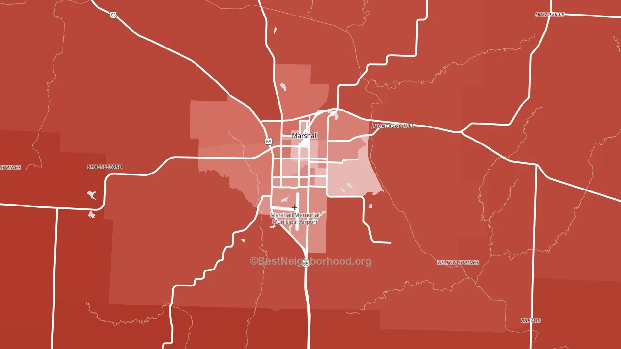 65340, MO block-group political-lean map