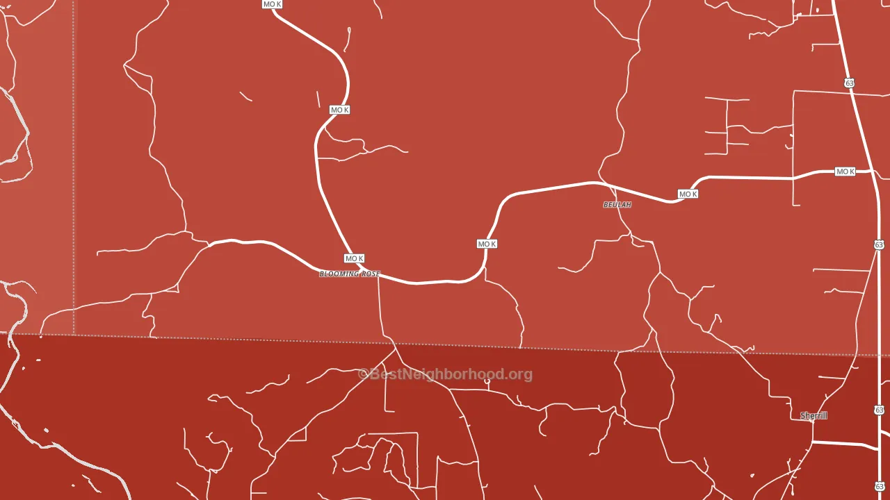 65436, MO block-group political-lean map