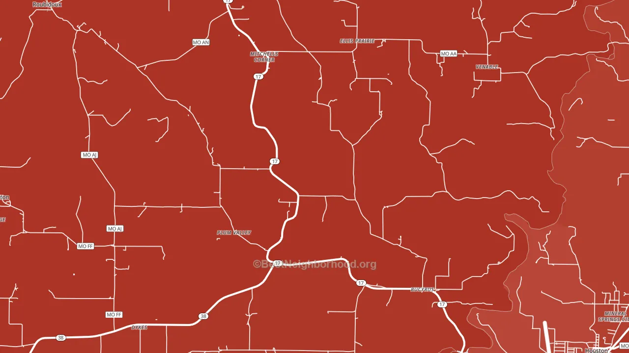 65444, MO block-group political-lean map