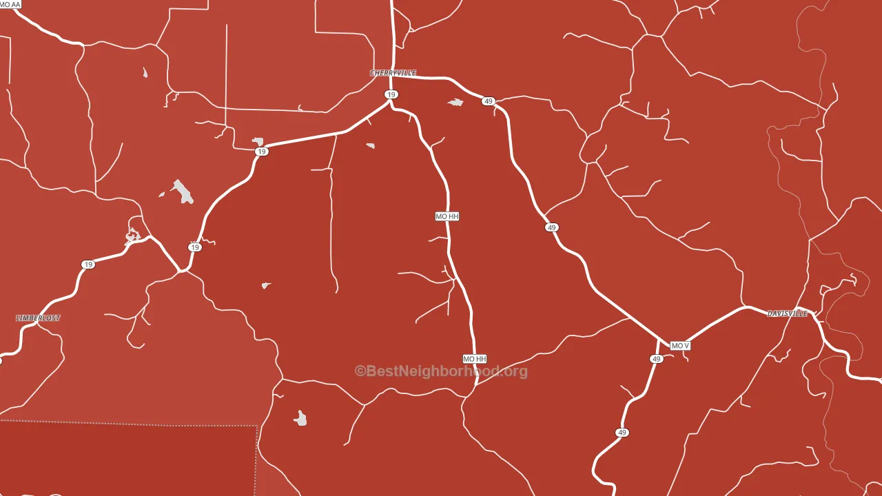 65446, MO block-group political-lean map