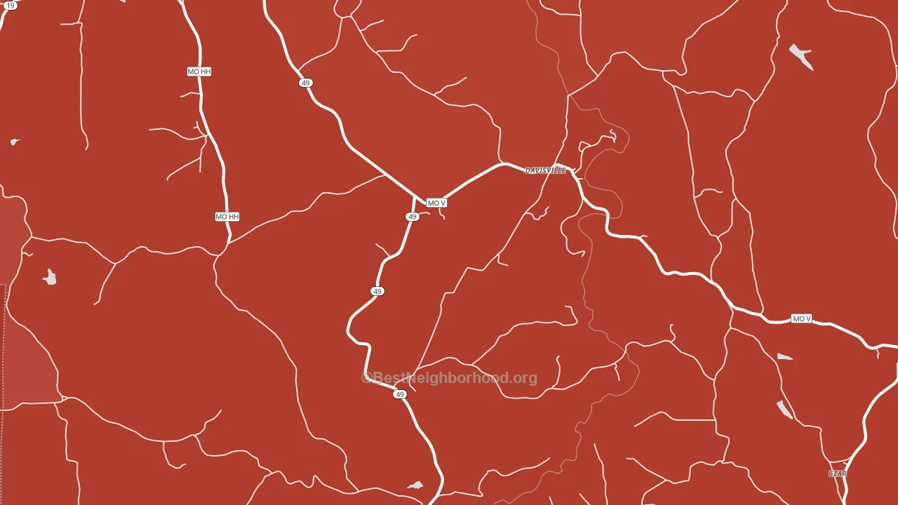 65456, MO block-group political-lean map