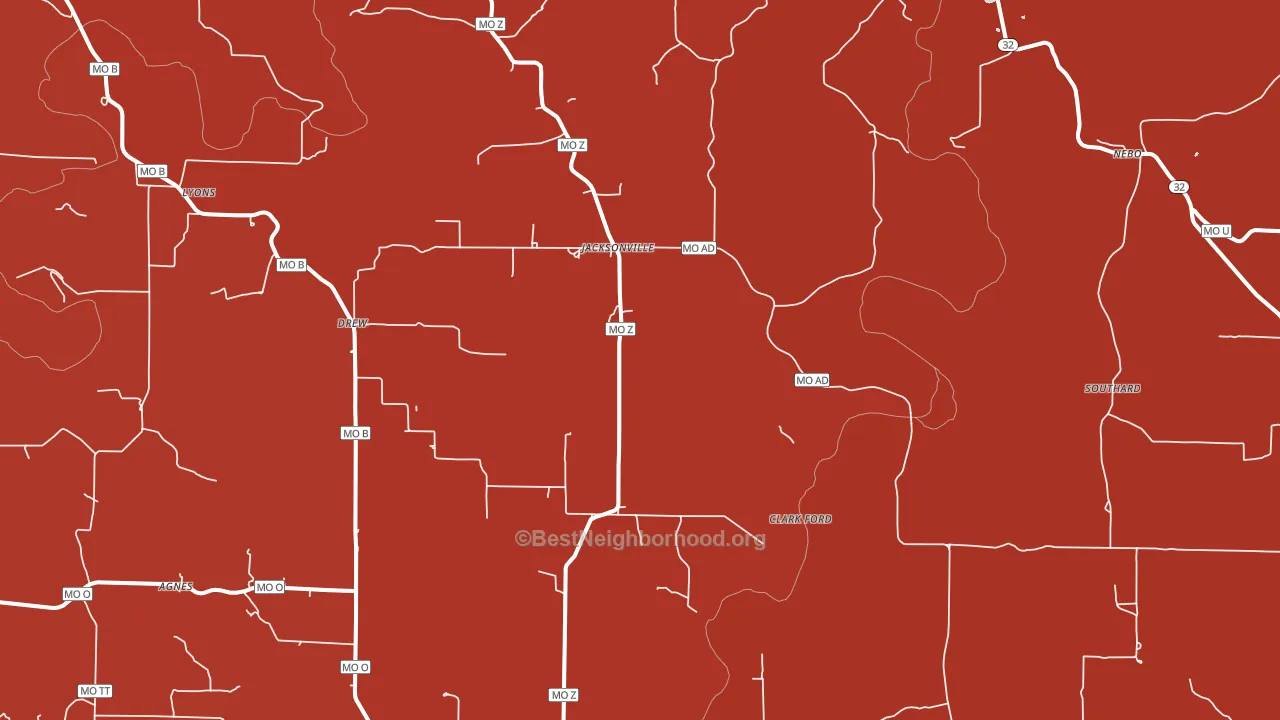 65470, MO block-group political-lean map