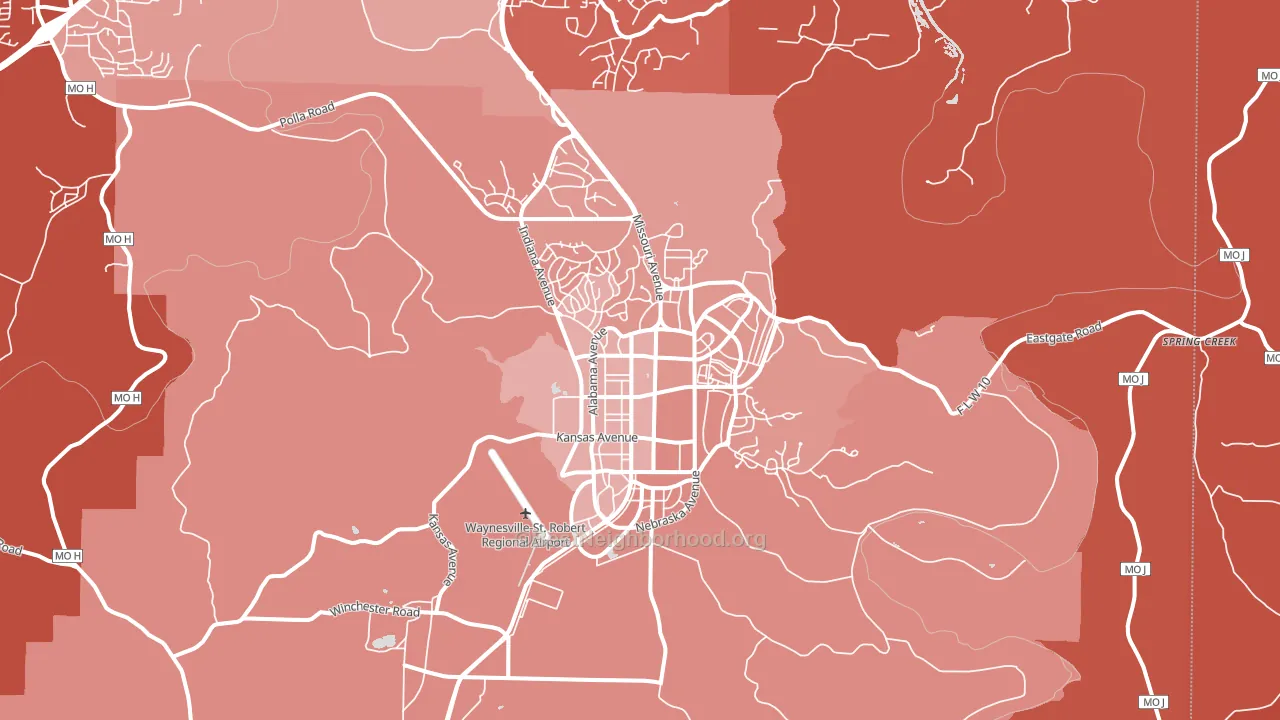 65473, MO block-group political-lean map